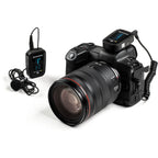 Saramonic Blink500 ProX B1 creator wireless microphone system with transmitter and receiver on a plain background