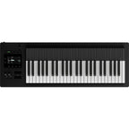 Expressive E Osmose 49 synthesizer with sleek black body and control knobs, showcasing its expressive keyboard interface.