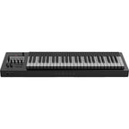 Expressive E Osmose 49 synthesizer with black keyboard and control panel, showcasing its expressive interface and modern design.