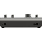 Audient iD24 audio interface with multiple input and output ports, professional-grade controls, and sleek black design.