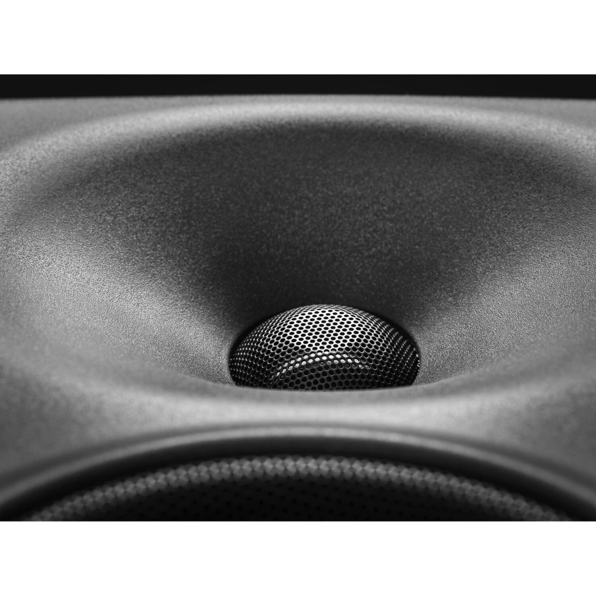 Neumann KH 120 II active nearfield monitor speakers with black finish and detailed speaker cones for accurate sound reproduction.