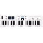 Arturia KeyLab Essential 61 MK3 MIDI keyboard with 61 keys, control knobs, and software integration for music production.