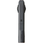 Ricoh Theta X 360-degree video camera with dual lenses and sleek black design, ideal for immersive 3D video recording.