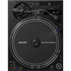 Pioneer DJ PLX-CRSS12 DJ turntables with sleek black design and control knobs, ideal for professional DJ setups
