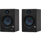 Presonus Eris 4.5 BT second-generation desktop speakers with black finish and control knobs, designed for studio and home use.