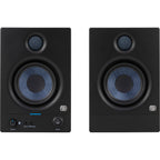 Presonus Eris 4.5 BT 2nd Gen desktop speakers with black finish, compact design, and control knobs on the front panel.