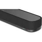 Sennheiser Ambeo Soundbar Mini with sleek black design and multiple speaker drivers for immersive TV audio.