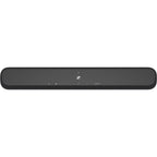 Sennheiser Ambeo Soundbar Mini with sleek black design, compact TV speaker showcasing multiple audio drivers and control buttons.