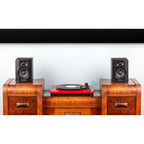 M-Audio BX3 BT desktop speakers with black finish, compact design, and control knobs on the front for high-quality audio playback.