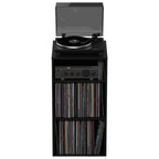 Glorious Modular Mix Rack DJ table with adjustable modular design, black finish, and multiple equipment slots for professional DJ setup.