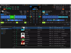 Native Instruments Traktor Play DJ software interface showing waveform displays and control panels.