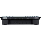 Korg Opsix synthesizer module with colorful control knobs and interface, showcasing its compact design for electronic music production.