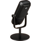 Elgato Wave:3 USB microphone with sleek black design, adjustable volume knob, and built-in gain control for high-quality audio recording.