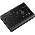 Audient iD44 MK2 audio interface with multiple input and output ports, digital controls, and sleek black design.
