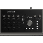 Audient iD44 MK2 audio interface with multiple input/output ports and sleek black design for professional recording setups.