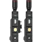 Hollyland Mars 4K wireless video transmission system accessory with antennas and control panel for professional video setups.