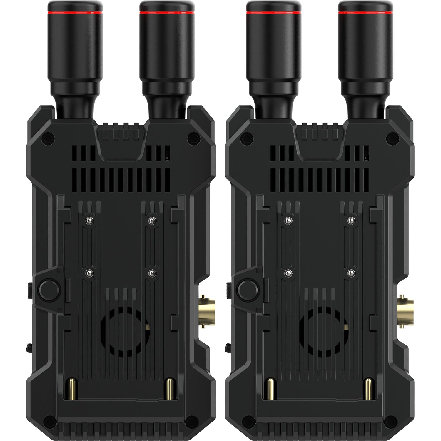 Hollyland Mars 4K wireless video transmission system accessory with antennas and control ports, used for professional video streaming.