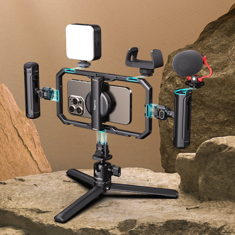 SmallRig visā vienā video komplekts viedtālruņu satura veidotājiem (Quick Pro Edition)