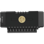 Hollyland Mars 4K wireless video receiver connected to a camera, showcasing its compact design and display screen.