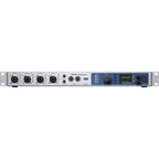 RME Fireface UFX III audio interface with multiple input and output ports, professional-grade recording equipment.
