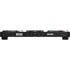 Rane Four DJ controller with dual jog wheels, mixer controls, and professional layout for DJ mixing and performance.