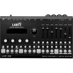 Erica Synths LXR-02 Drum Synthesizer featuring knobs, buttons, and a compact design for electronic drum sound creation.