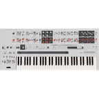 UDO Audio Super Gemini synthesizer with vintage-inspired design, multiple knobs, keys, and control panels for rich sound creation.