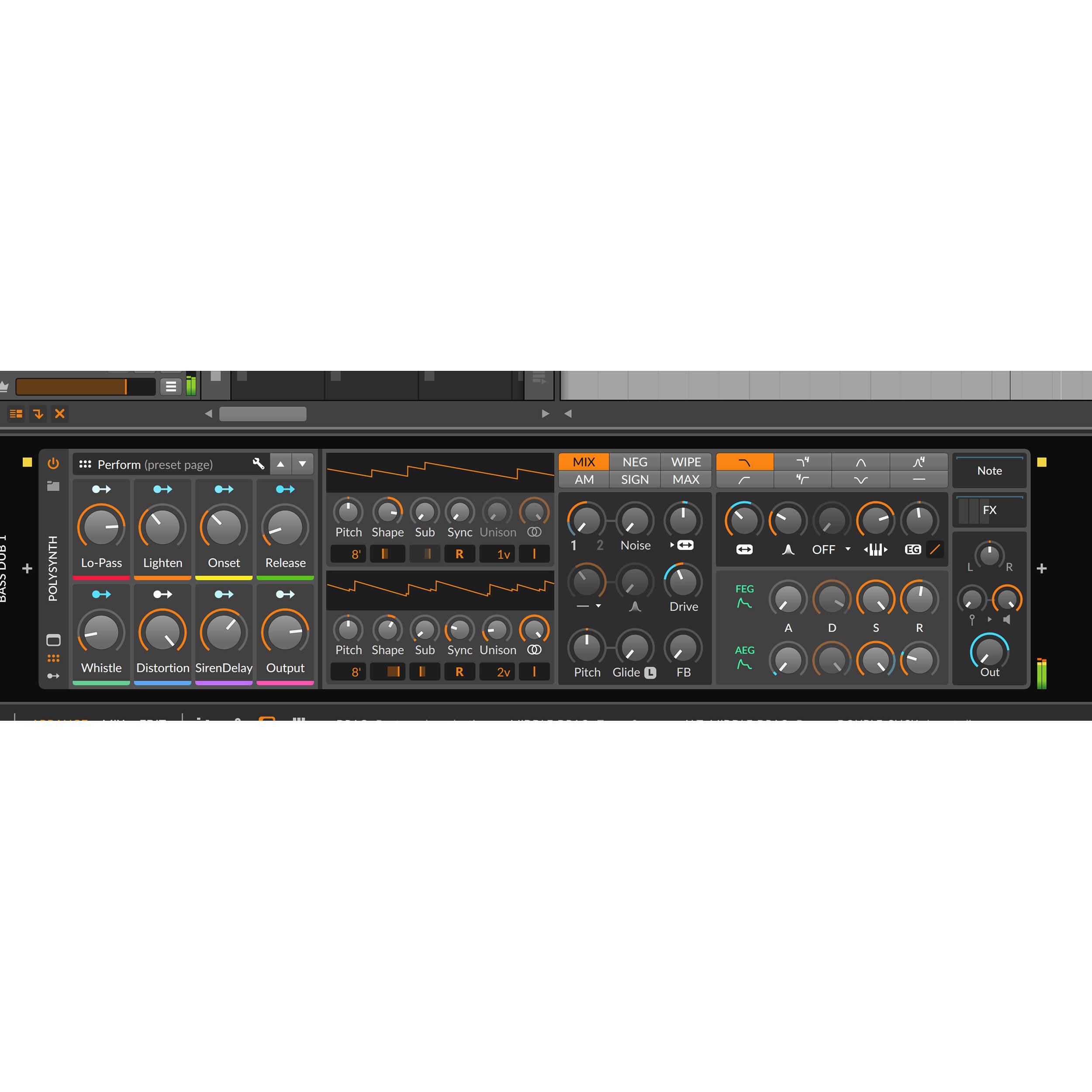 Bitwig Studio 5 music production software interface showing digital tracks, mixer, and editing tools on screen.