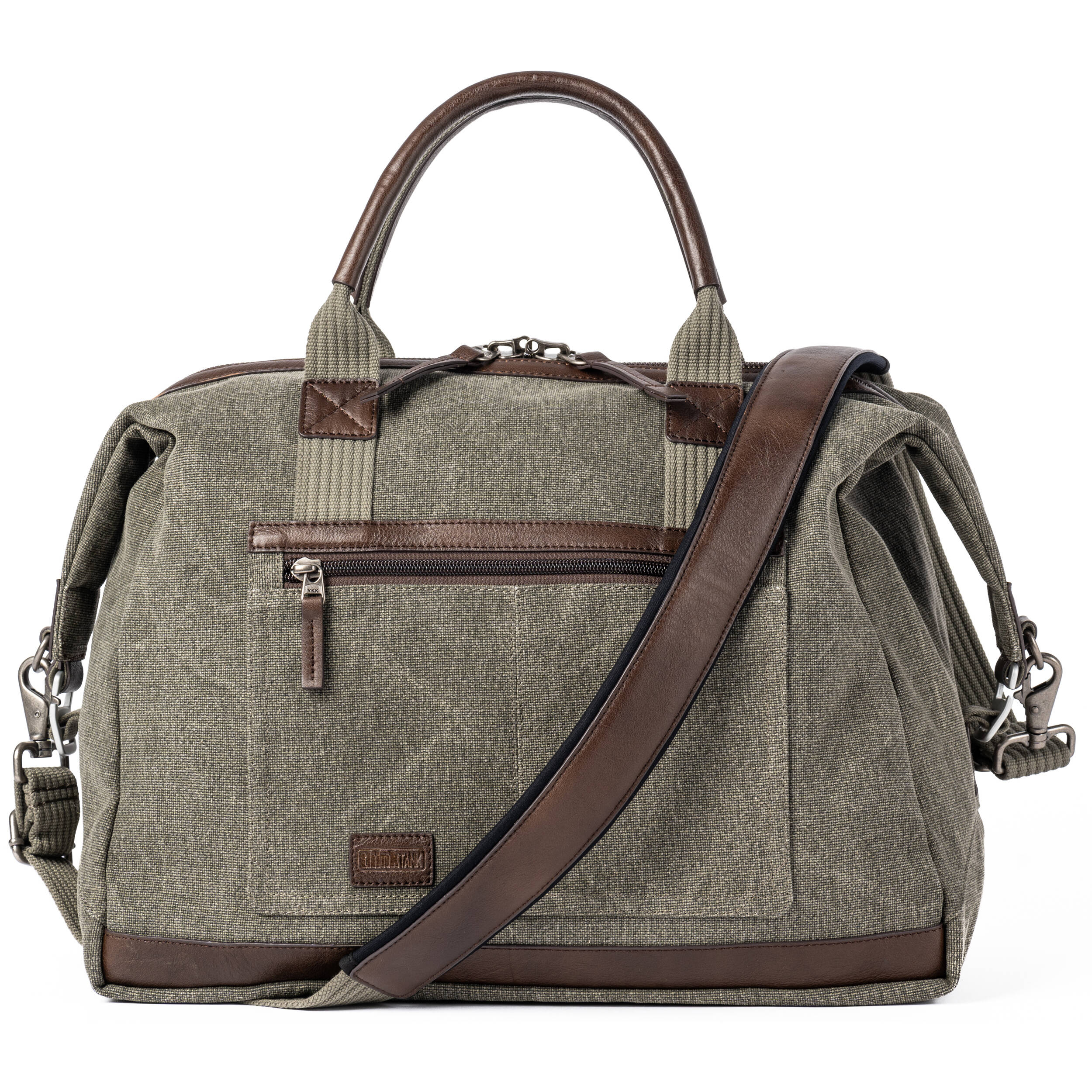 Think Tank Retrospective Weekender video equipment bag with padded compartments and sturdy handles for travel and storage.