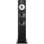 Bowers & Wilkins 603 S3 passive floorstanding speakers with sleek black cabinets and detailed speaker drivers.