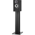 Bowers & Wilkins 607 S3 passive bookshelf speakers showing sleek black cabinets and detailed speaker drivers.