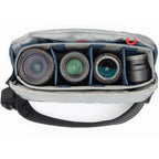 Think Tank PressPass Sling Bag for video equipment, showing durable black case with adjustable strap and multiple compartments.