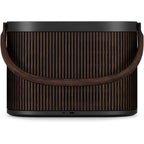 Bang & Olufsen Beosound A5 portable speaker with sleek design and fabric covering, showcasing premium audio quality and modern style.
