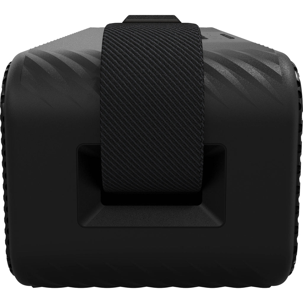 Klipsch Detroit portable speakers in sleek design showcasing the front grille and control buttons.