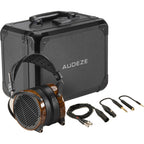 Audeze LCD-3 leather-free wired headphones with over-ear design and plush ear cups for immersive sound.