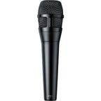 Shure Nexadyne 8/C dynamic microphone with black grille and body, designed for professional audio use.