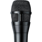 Shure Nexadyne 8/C dynamic microphone with black grille and handle, designed for professional audio recording and live sound.