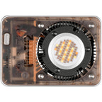Zhiyun Molus X60 RGB LED light panel showing colorful lighting effects and control interface for professional photography and videography.