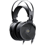 FiiO FT5 wired headphones with black earbuds and inline remote, designed for clear audio and comfortable fit.