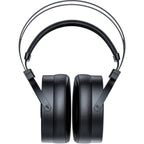 FiiO FT5 wired headphones with black in-ear design and inline remote, displayed on a white background.