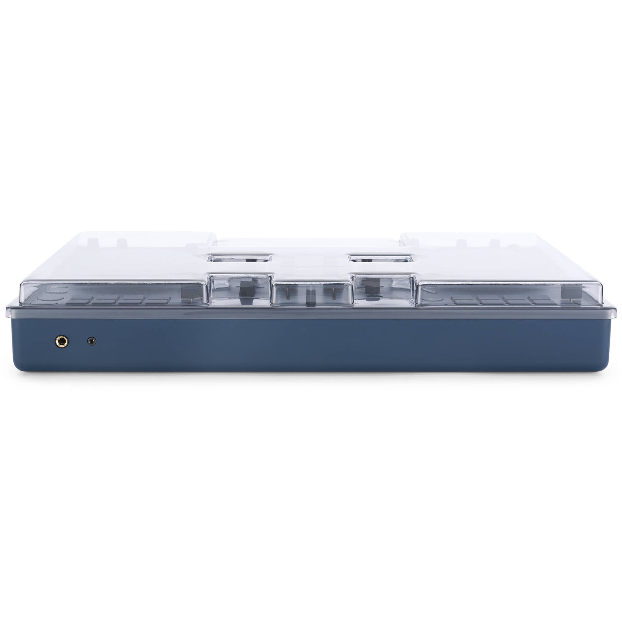 Decksaver Alpha-Theta Omnis-Duo DJ cover in black, molded plastic with branding, designed to protect DJ equipment.