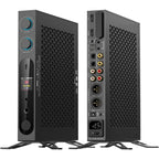 FiiO K19 headphone amplifier and DAC with sleek black design, multiple connection ports, and control knobs on the front panel.