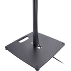 K&M 26731 PA speaker stands with adjustable height and sturdy metal construction for professional audio setup.