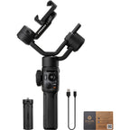 Zhiyun Smooth 5S AI standard handheld gimbal stabilizer for video recording, featuring sleek design and control buttons.