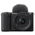 Sony ZV-E10 II video camera with 16-50mm zoom lens, compact mirrorless camera for high-quality video recording.