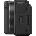 Sony ZV-E10 II mirrorless camera with 16-50mm zoom lens, ideal for high-quality video recording and content creation.