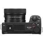 Sony ZV-E10 II camera with 16-50mm zoom lens, compact video camera for high-quality vlogging and content creation.
