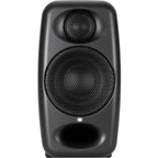 IK Multimedia iLoud Micro Monitor Pro active nearfield studio monitors shown in a professional audio setup.