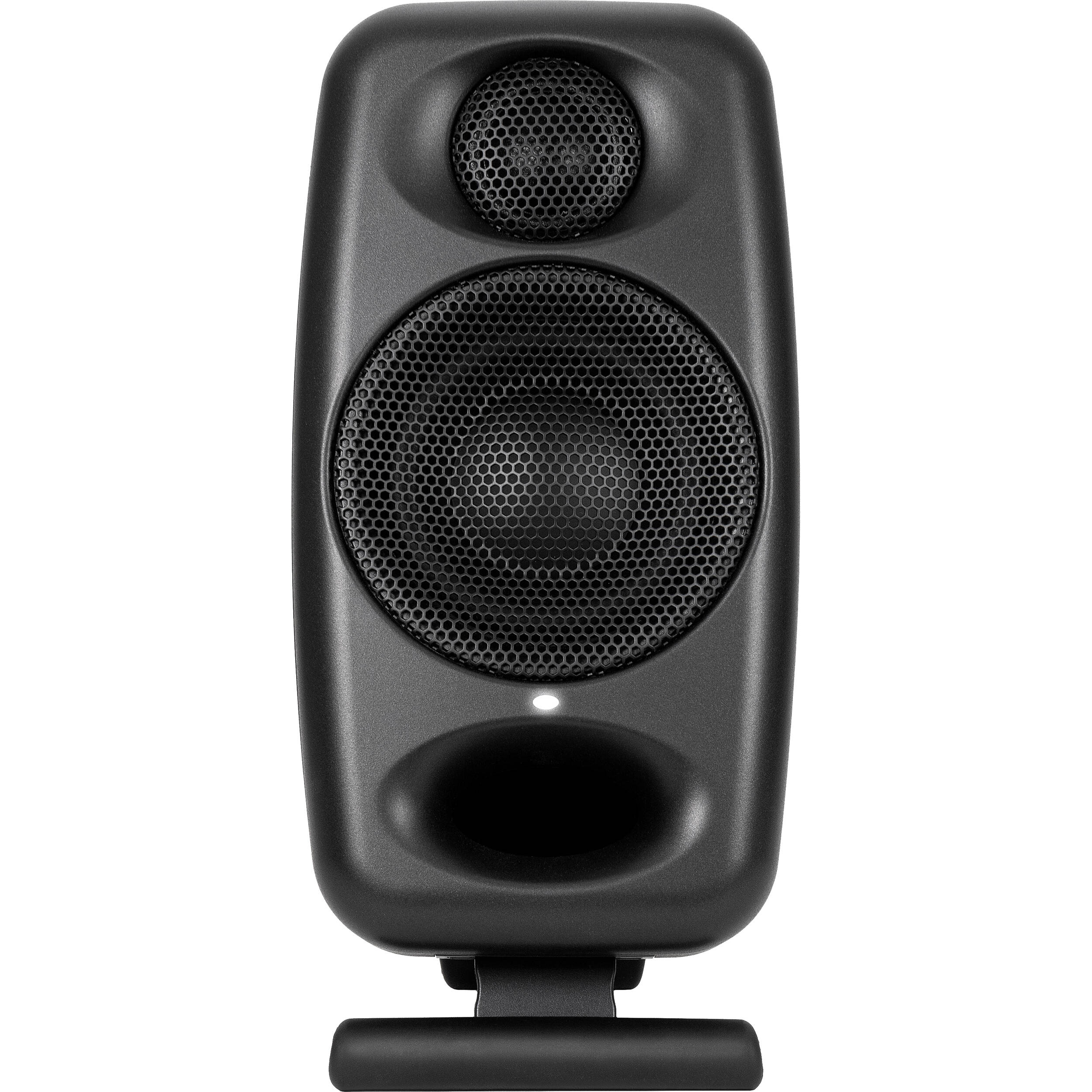 IK Multimedia iLoud Micro Monitor Pro active nearfield monitor speaker showing front view with control knobs and grille.