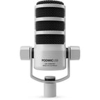Rode Podmic USB microphone with adjustable stand and black body, ideal for podcasting and streaming.